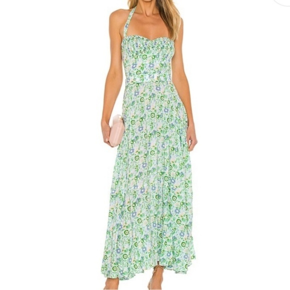 SWF Halter Midi Maxi Floral Halterneck Dress Renewed Small